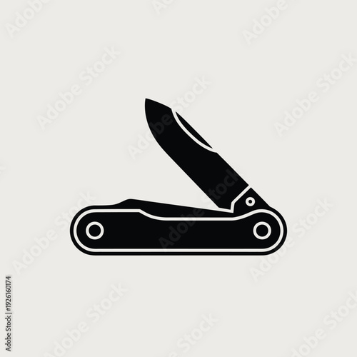 A simple illustration of a pocket knife with its blade open.