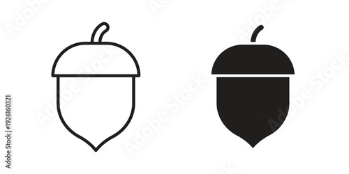 Oak nut icon vector illustrations. vector glyph flat icons
