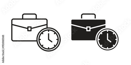 Office hours icon vector illustrations. vector glyph flat icons