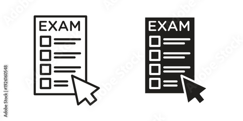 Online exam test icon vector illustrations. vector glyph flat icons