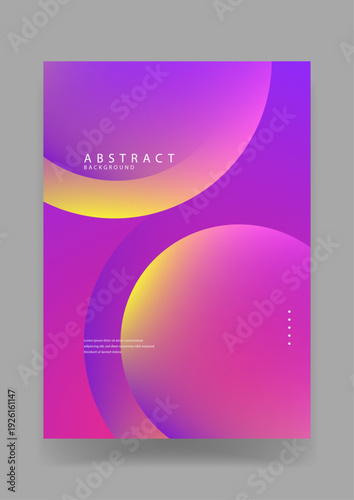 Artistic abstract background with large glowing purple and yellow spheres creating a dreamlike atmospheric effect