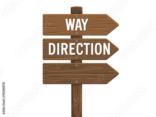 A wooden signpost with directional arrows pointing different ways.