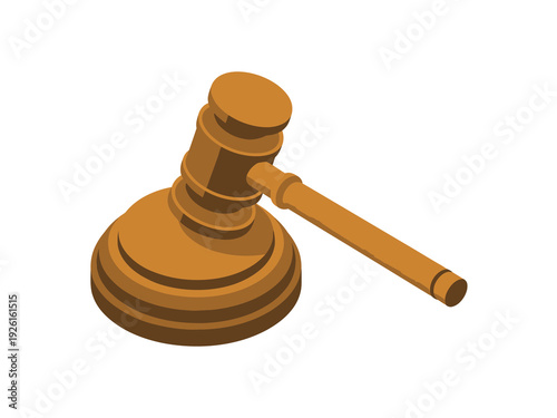 A gavel resting on a sound block, symbolizing justice and authority in a courtroom setting.
