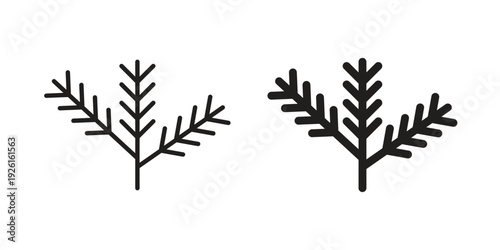 Pine branch icon vector illustrations. vector glyph flat icons