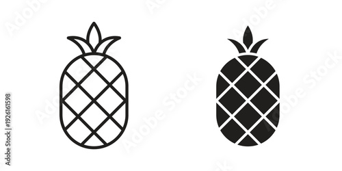 Pineapple icon vector illustrations. vector glyph flat icons