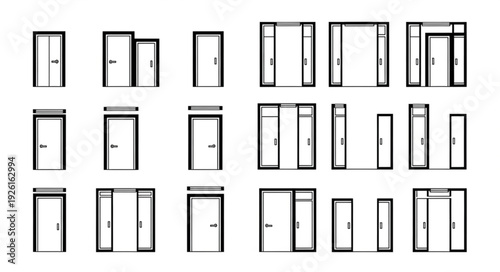 Collection of various door designs, showcasing diverse architectural styles and entryways.