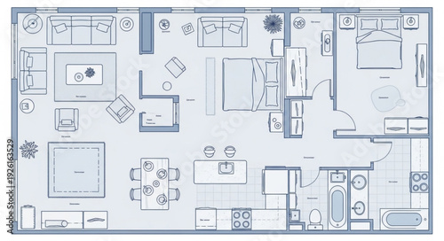 Detailed architectural floor plan showcasing the layout of a modern residential house.