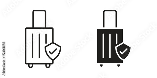 Protection of baggage icon vector illustrations. vector glyph flat icons