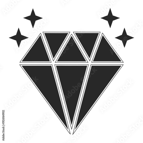 Sparkling Gem Diamond Icon Set for Jewelry Design.