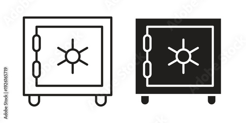 Secure vault icon vector illustrations. vector glyph flat icons