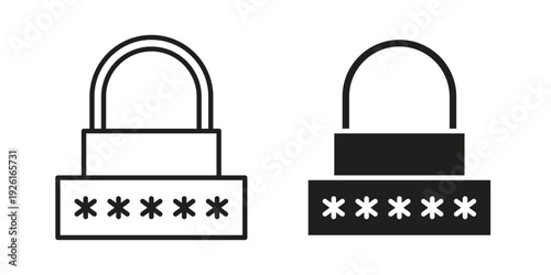 Security password icon vector illustrations. vector glyph flat icons