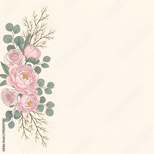 Wallpaper Mural Decorative pastel flower background perfect for bridal branding and event stationery. Torontodigital.ca