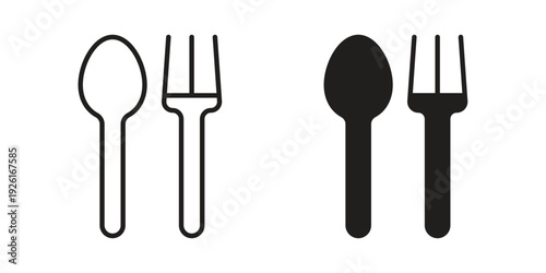 Spoon and Fork icon vector illustrations. vector glyph flat icons