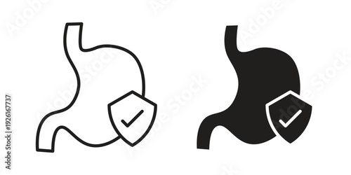 Stomach protection icon vector illustrations. vector glyph flat icons
