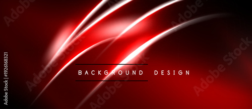 Abstract red background features dynamic light streaks. Modern design evokes energy, motion, sophistication. Perfect for digital projects.