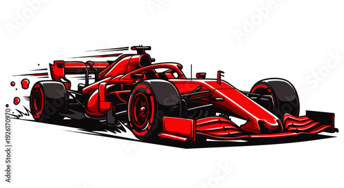 Sleek Red Sport Car Speeding on Track, Dynamic Motion Blur, Motorsport Concept