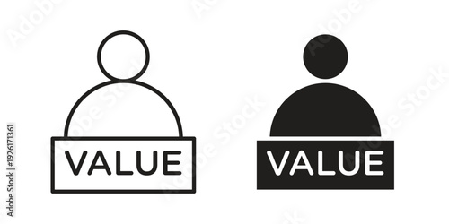 Value icon vector illustrations. vector glyph flat icons