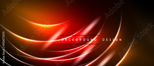 Abstract red, orange glow. Dynamic curves create vibrant energy, modern design. Dark background emphasizes luminosity, visual impact.