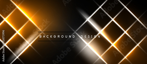 Dark background features bright golden lines forming diamond pattern. Center displays text background design. Minimalist, modern aesthetic.