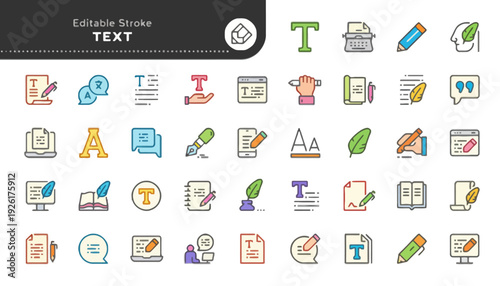 A collection of colorful icons representing various office and educational tools displayed on a clean white background from a straightforward viewpoint