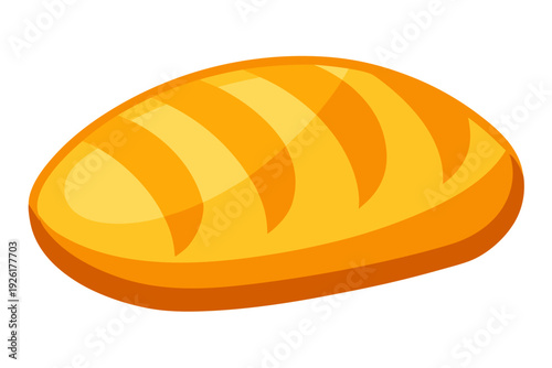 A vector graphic illustration of a loaf of bread on a white background