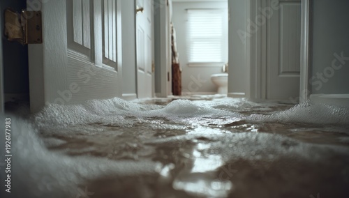 Home Interior Flooded with Water Damage and Destruction.