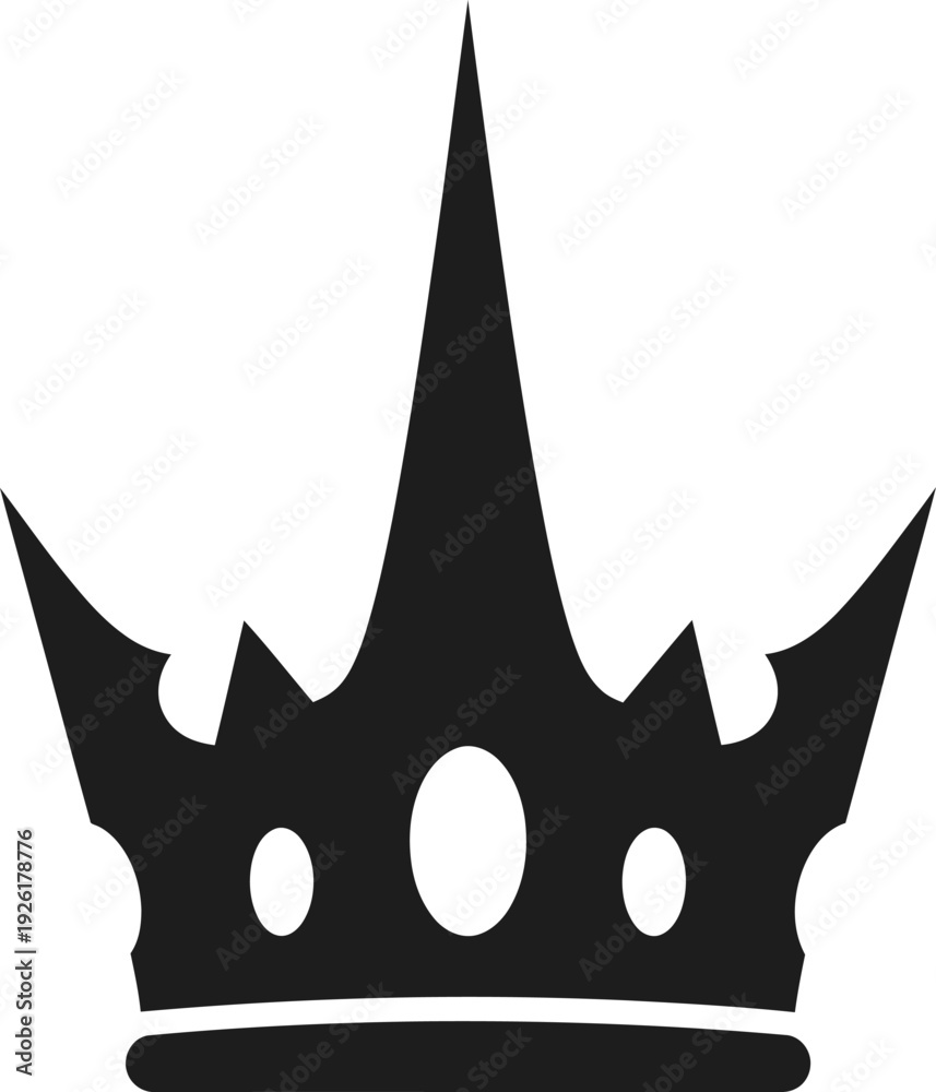 Obraz premium A black crown silhouette on a white background