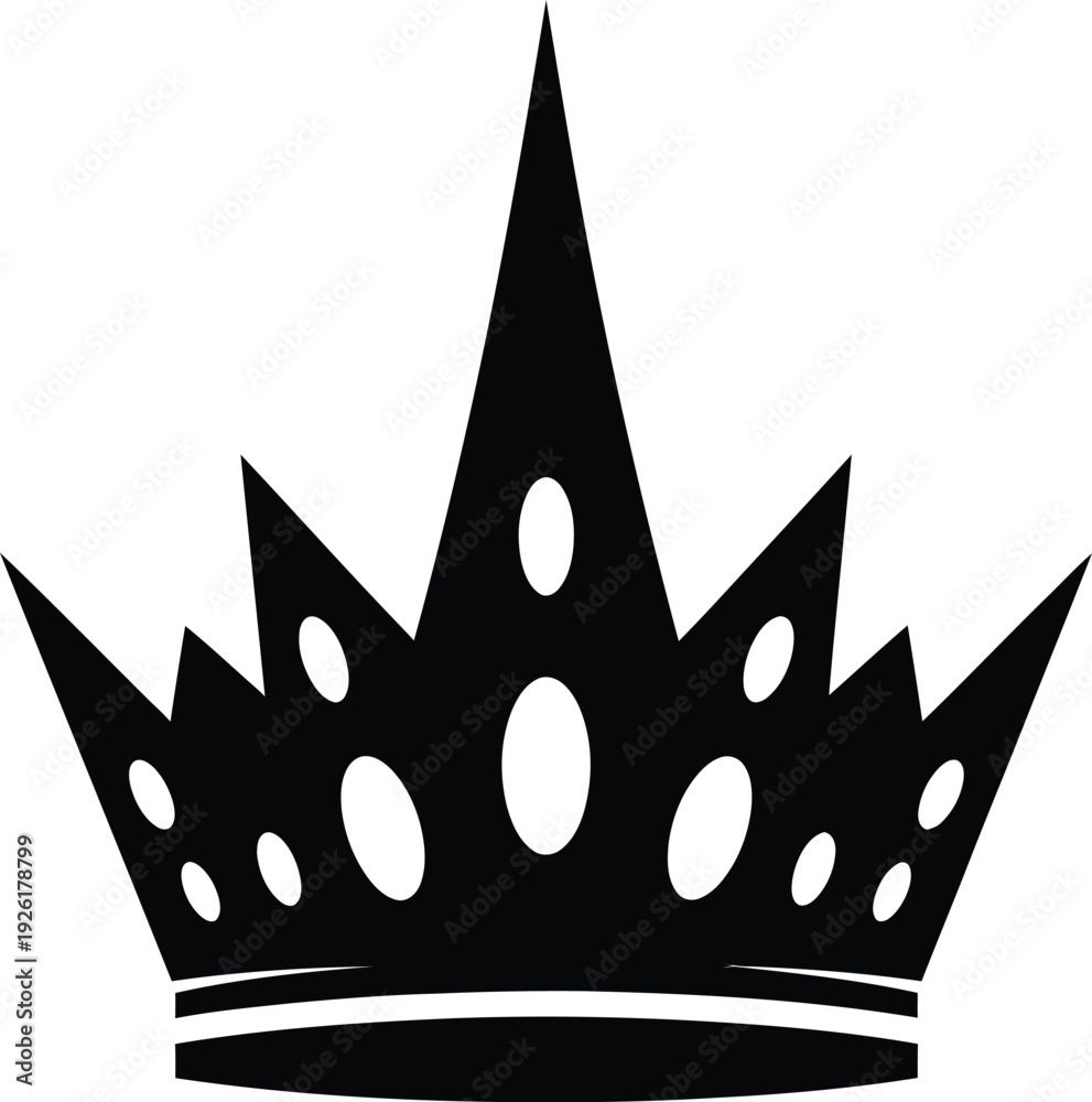 Fototapeta premium A black crown silhouette on a white background