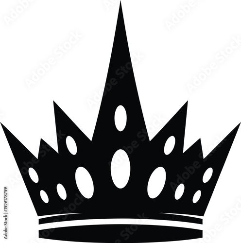 A black crown silhouette on a white background