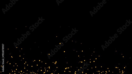 4k dust partical falling isolated black background. dust flying upwards loop video. gold dust overlay isolated on chroma key footage,