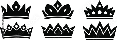 Collection of six distinctive crown silhouettes