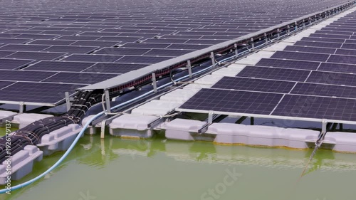 The main power cable installed with flexible cable conduit to Floating Solar PV System.