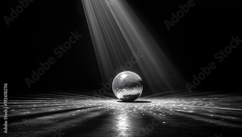 Wallpaper Mural Mysterious Crystal Ball Illuminated by Dramatic Spotlight in Dark Room. Torontodigital.ca