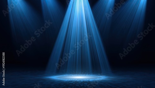 Wallpaper Mural Stage Spotlight Illuminating Dark Background with Smoke Effect. Torontodigital.ca