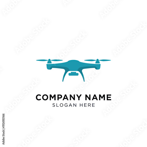 Teal Drone Graphic Illustration Template Design.