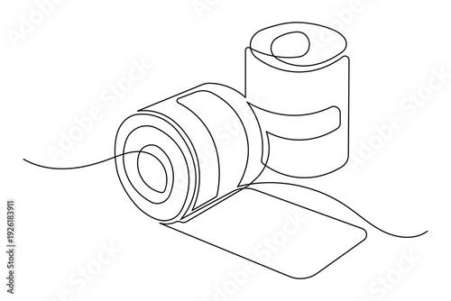 Modern adhesive tape icon simple outline single line art illustration isolated health tool