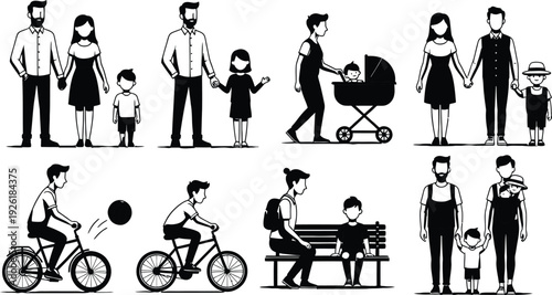 Family and parenting icon set