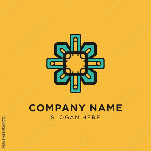 Modern Geometric Company Logo Design Template.