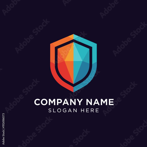 Colorful Shield Logo Design Template.