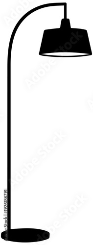 Modern Arc Floor Lamp Silhouette Vector Icon