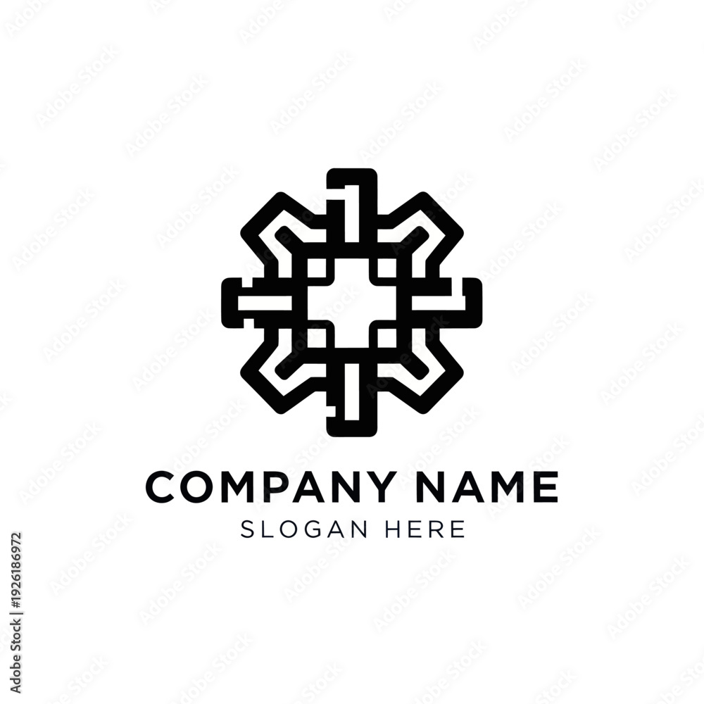 Obraz premium Geometric Logo Design Template Black White.