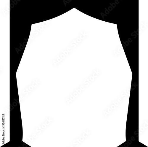 Minimalist Black and White Arch Frame Vector Design Element