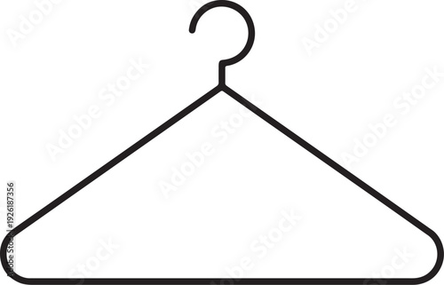 Simple black outline of a clothes hanger on a white background also transparent background garment hanger
