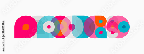 Colorful overlapping circles create abstract design. Bright hues, playful shapes, modern aesthetic. Simple composition, vibrant energy.