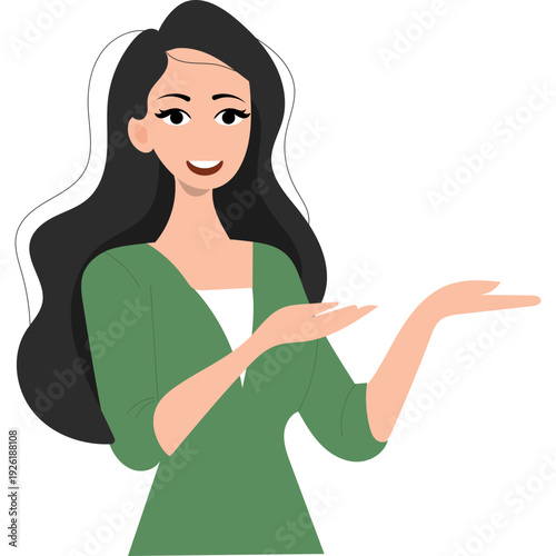 Illustration of Woman Smiling