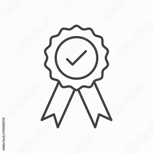 Accreditation icon design element isolated on white for web