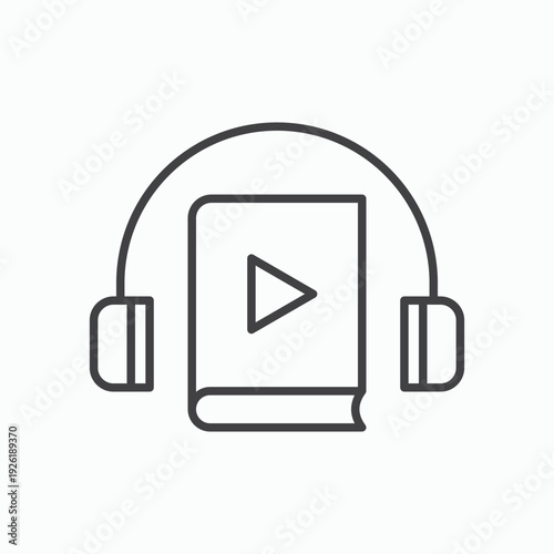 Audiobook icon design element isolated on white for web