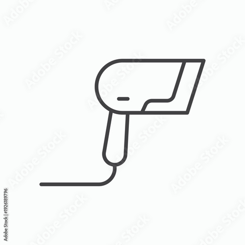 Barcode scanner icon design element isolated on white for web