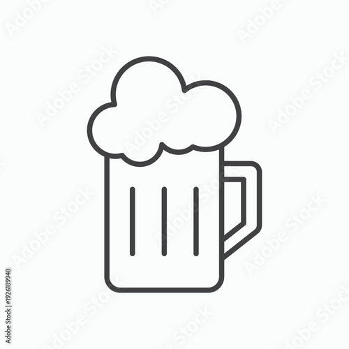 Beer mug icon design element isolated on white for web