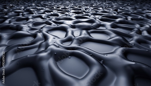 Dark abstract rippling liquid surface with subtle water drops.